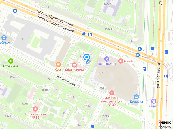 Стоматологический центр Мой Зубной по адресу Киришская, 4 на карте