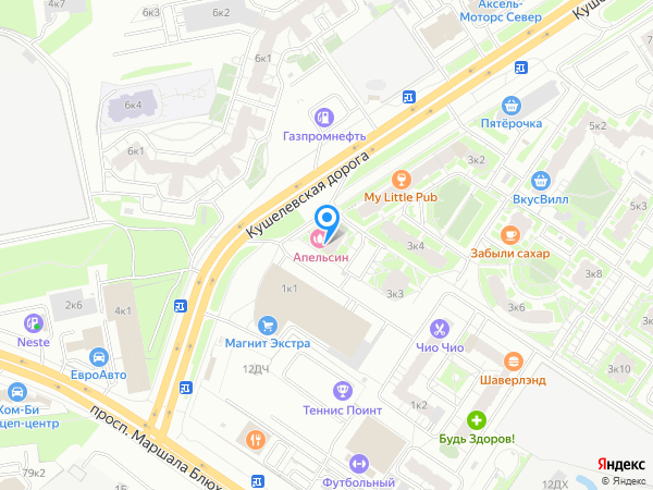 Апельсин по адресу Кушелевская дорога 3к1 на карте