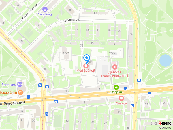 Стоматологический центр Мой Зубной по адресу Революции шоссе, 18 к2 на карте