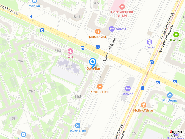 Сеть центров красоты OLA по адресу Ленинский пр 81 к.1 на карте