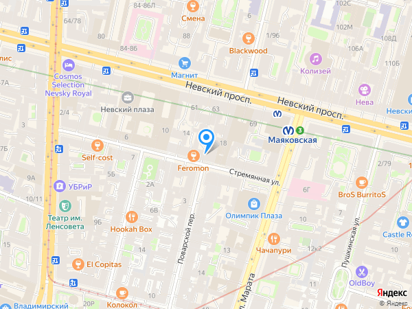 Оригитея по адресу Г. Санкт-Петербург, ул.Стремянная, 16 на карте