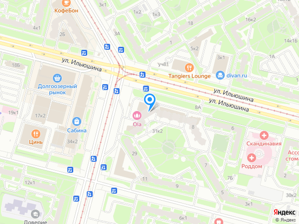 Сеть центров красоты OLA по адресу ул. Стародеревенская ,33 на карте