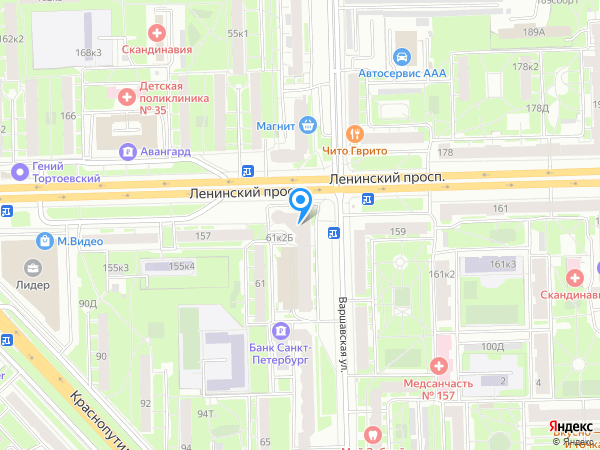 Центры Имплантации и Стоматологии ИНТАН по адресу ул. Варшавская, д. 61, корп. 1 на карте