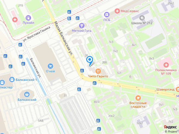 KISTOCHKI по адресу Малая Балканская ул., д. 26 Б на карте