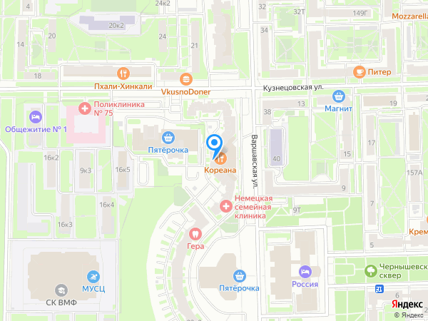 Немецкая семейная клиника по адресу ул. Варшавская, д. 23, к. 1 на карте