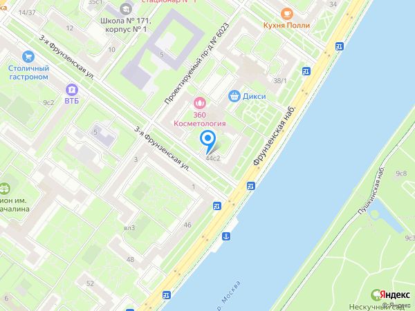 Стоматология ПрезиДЕНТ на Фрунзенской набережной на карте