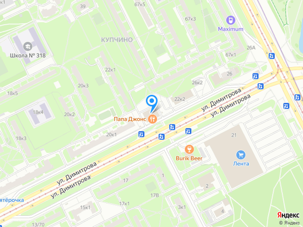 Центры Имплантации и Стоматологии ИНТАН по адресу ул. Димитрова, д.22, корп. 3 на карте