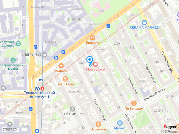 Стоматологический центр Мой Зубной по адресу Подольская, 5 на карте