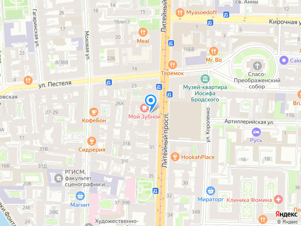 Стоматологический центр Мой Зубной по адресу Литейный проспект, 27 на карте
