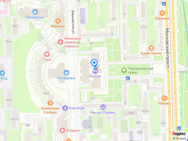 Немецкая семейная клиника по адресу пл. Чернышевского, дом 11 на карте