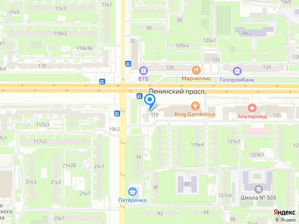 ГК Экотон по адресу Ленинский пр.  д. 119 на карте