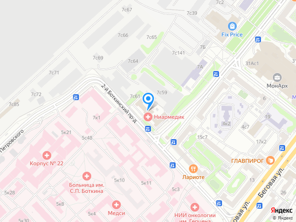 Медицинский центр на Боткинском на карте