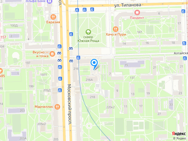 ПИР Банк по адресу Московский просп., д. 216, лит. А на карте