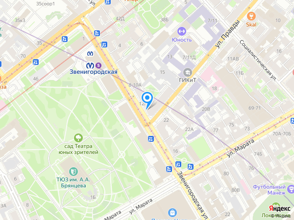 ББР Банк по адресу ул. Звенигородская, д. 12/17, лит. А на карте