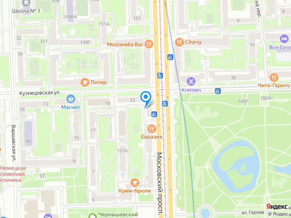 Московский 155 на карте