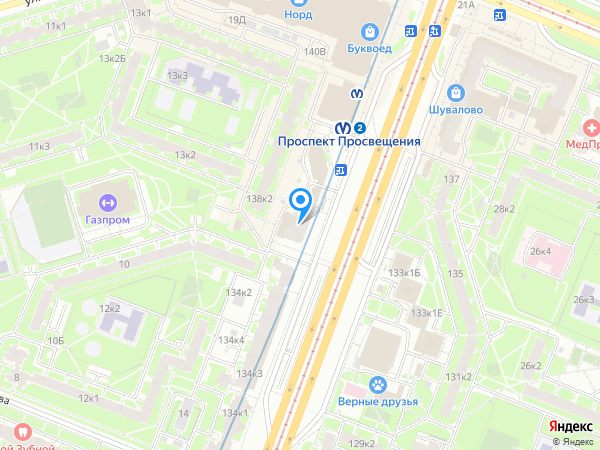 СКБ-Банк по адресу просп. Энгельса, д. 136, корп. 1а на карте