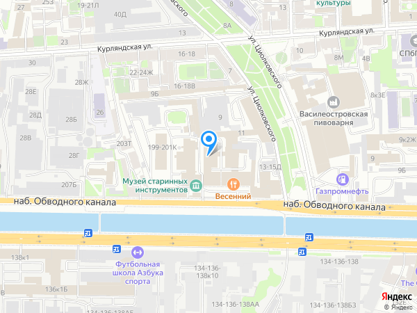 Витабанк по адресу наб. Обводного канала, д. 199—201, лит. А на карте