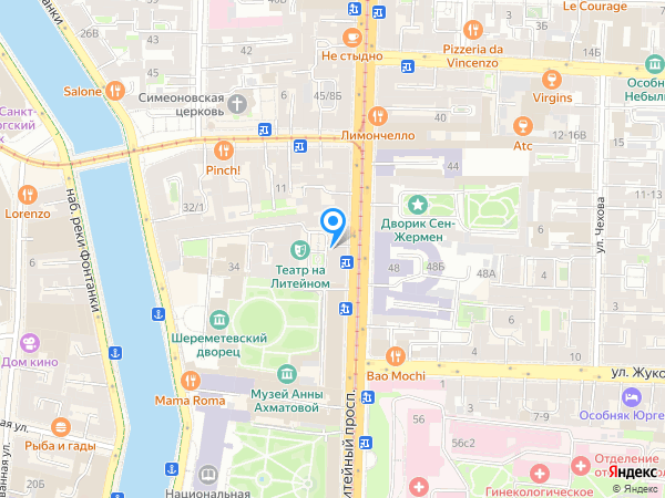 НА ЛИТЕЙНОМ, драматический театр на карте