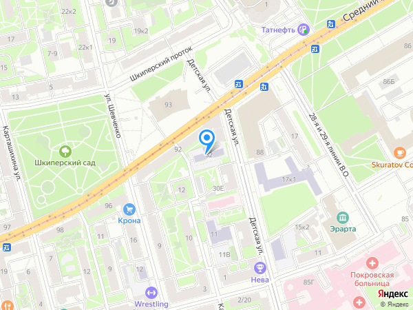 Детский сад 15 Яблонька, Василеостровский район на карте