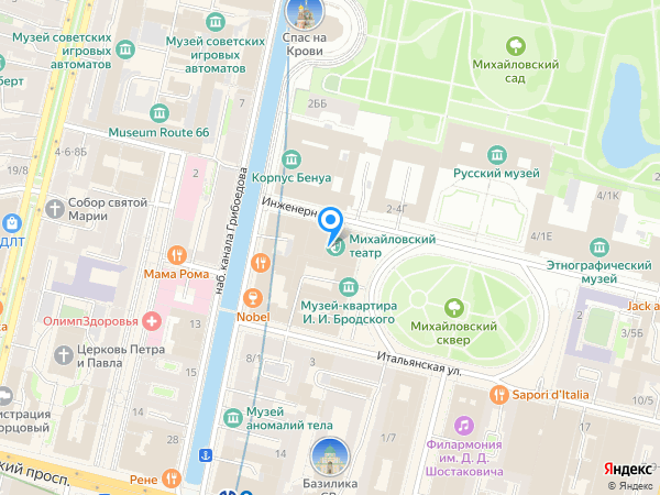 Михайловский театр оперы и балета на карте