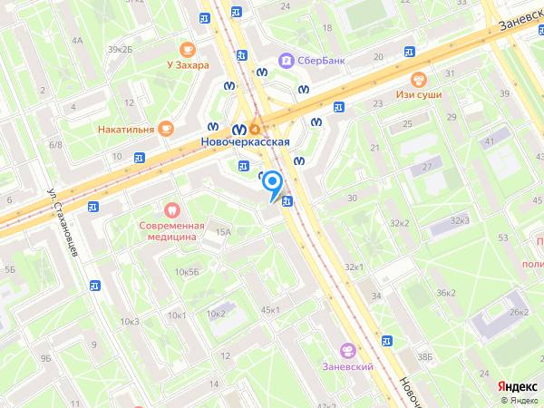 ЮниКредит Банк по адресу Новочеркасский просп., д. 43/17 на карте