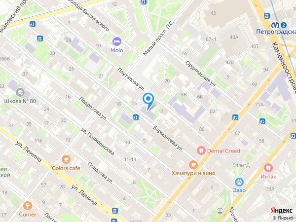 Детский сад 58, Петроградский район на карте
