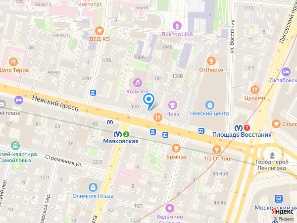 СПб. государственный интерьерный театр на карте