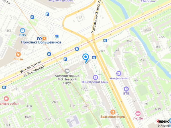 Белые ночи на Большевиков на карте