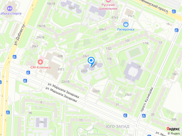 Детский сад 72, Красносельский район на карте