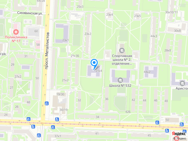 Детский сад 33, Красногвардейский район на карте