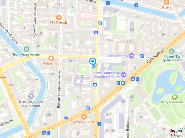Промсвязьбанк по адресу Вознесенский просп., д. 37/6, лит. А на карте