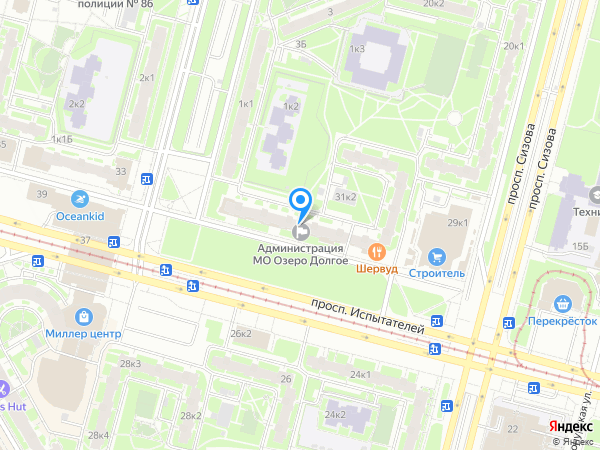 Промсвязьбанк по адресу просп. Испытателей, д. 31, корп. 1а на карте