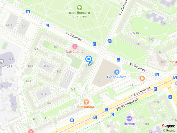 Центр медицины плода по адресу улица Бадаева, 6к1 на карте
