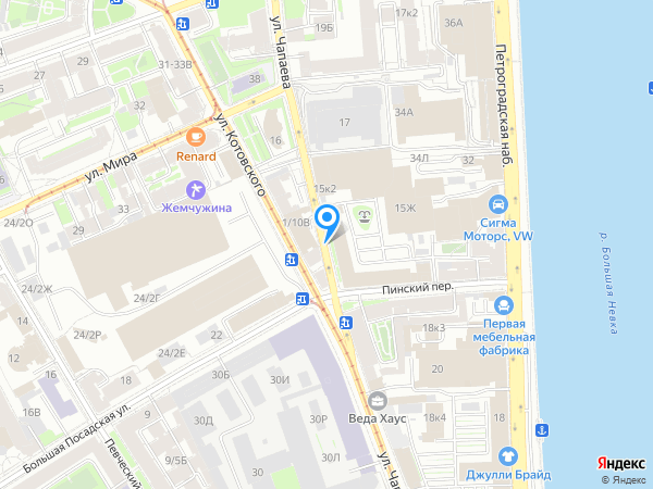 Москоммерцбанк по адресу ул. Чапаева, д. 15, лит. 3 на карте