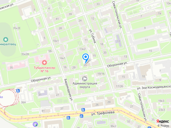 Банк Уралсиб по адресу ул. Оборонная, д. 25 на карте