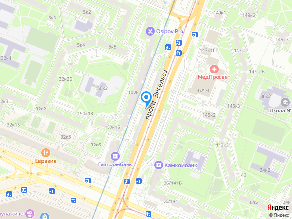 Восточный Экспресс Банк по адресу просп. Энгельса, д. 150 на карте
