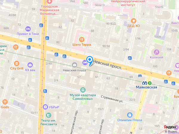 ВТБ 24 по адресу просп. Невский, д. 59 на карте