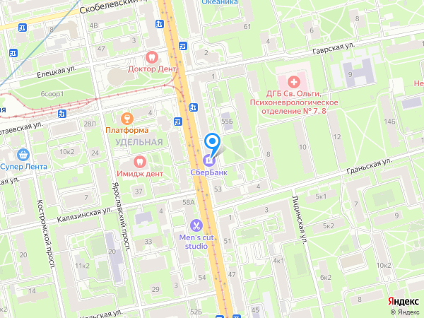 Генбанк по адресу просп. Энгельса, д. 55, лит. Б на карте