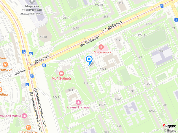 Таврический по адресу ул. Дыбенко, д. 11, корп. 3 на карте