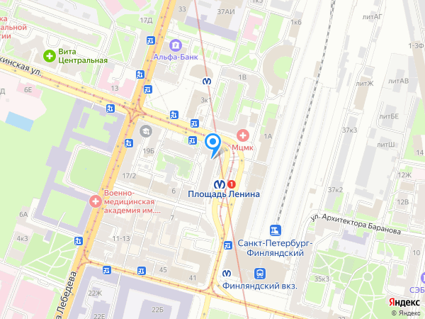Балтинвестбанк по адресу пл. Ленина, д. 8/8, лит. А на карте