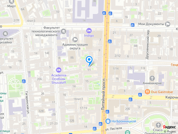 РосЕвроБанк по адресу Литейный просп., д. 11, лит. А на карте