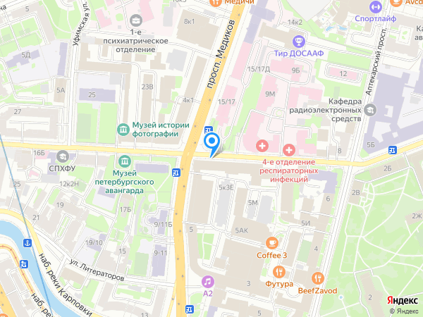 Интерпрогрессбанк по адресу просп. Медиков, д. 9 Б на карте