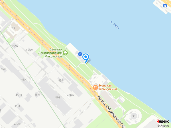 На берегу на карте