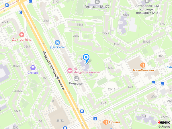 Детский сад 92, Красногвардейский район на карте