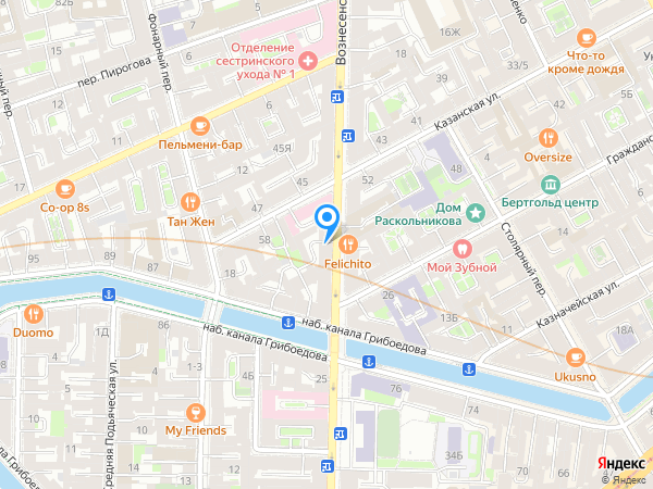 Восточный Экспресс Банк по адресу Вознесенский просп., д. 21, лит. А на карте