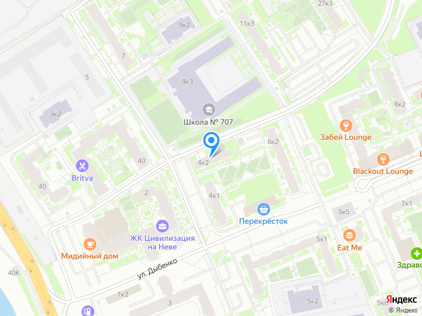 Стоматологический центр Мой Зубной по адресу Улица Дыбенко, 9 на карте