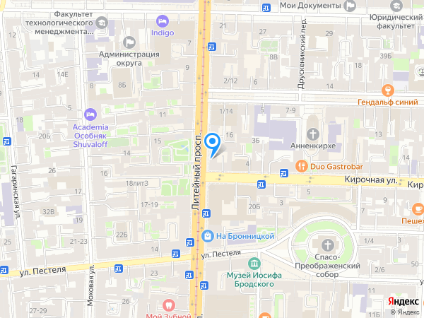 ВТБ Банк Москвы по адресу просп. Литейный, д. 18/2, лит. А на карте