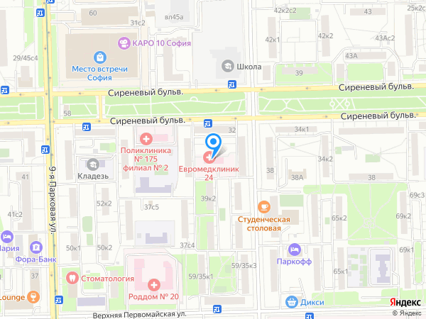 Международный Многопрофильный Центр"МЕДЛЮКС" на карте