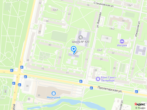 Детский сад 45, Колпинский район на карте