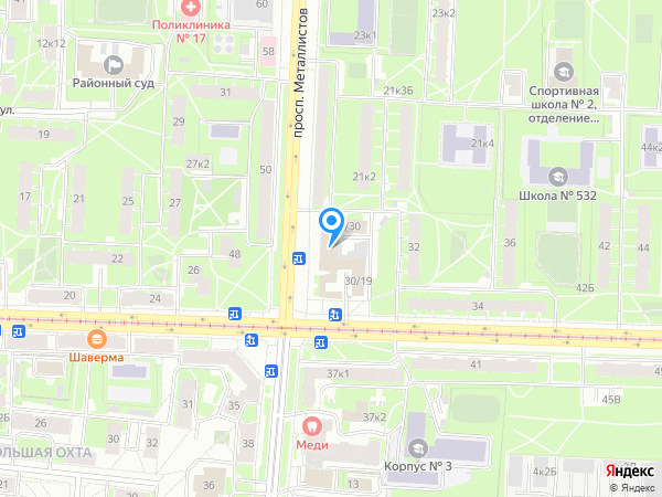 СК "на Металлистов" на карте